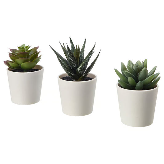 IKEA - Artificial potted plant with pot, indoor/outdoor Succulent, 2 ¼ " 3 pack