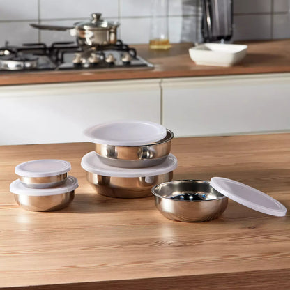 Homecenter Essential 5-Piece Stainless Steel Food Container Set with Airtight Lids