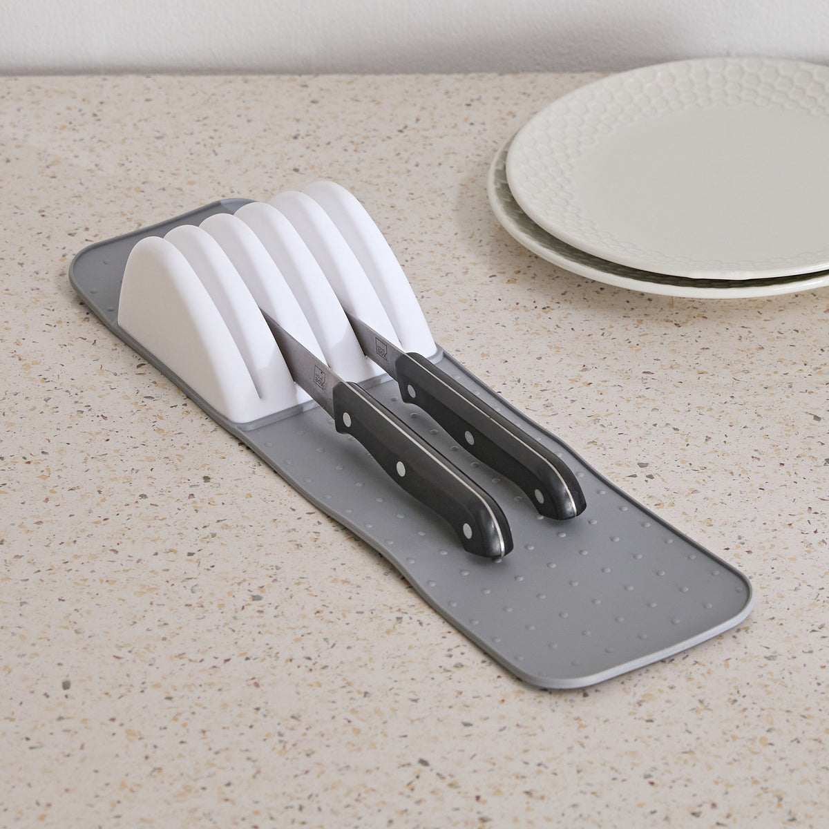 Homebox Silicone Knife Organizer Mat – Non-Slip In-Drawer Knife Holder & Protector