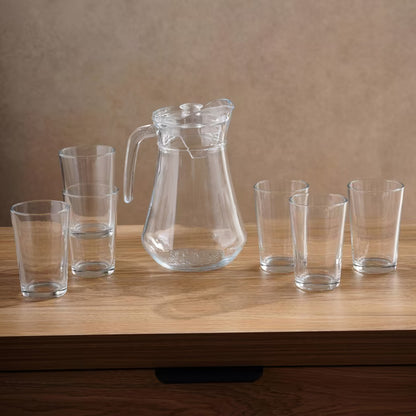 Panhome Essentials 7-Piece Clear Glass Drinkware Set
