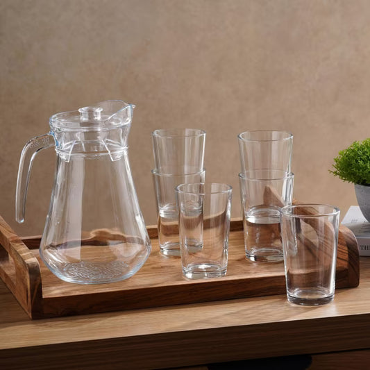 Panhome Essentials 7-Piece Clear Glass Drinkware Set