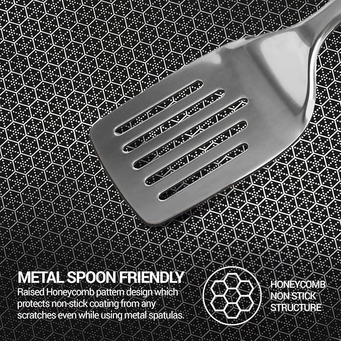 MILTON Pro Cook Triply Hexa Tech Stainless Steel Tawa (28 cm) – Non-Stick Honeycomb Induction Roti Pan