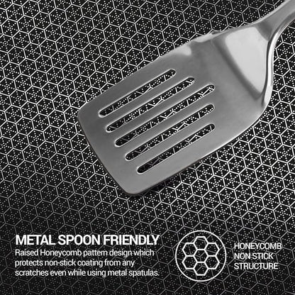 MILTON Pro Cook Triply Hexa Tech Stainless Steel Tawa (28 cm) – Non-Stick Honeycomb Induction Roti Pan