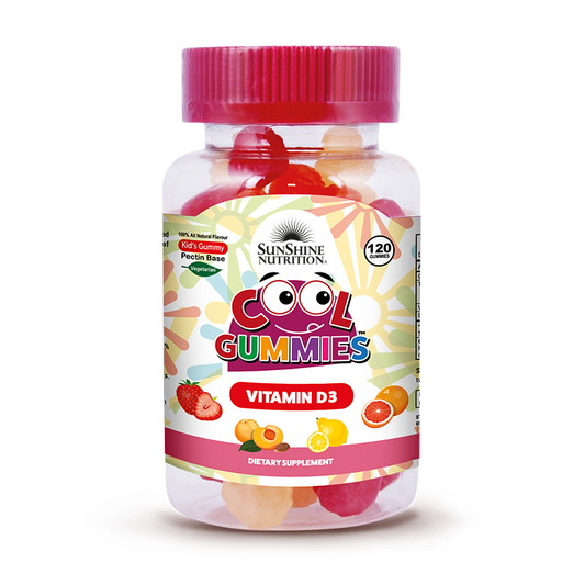 Cool Gummies Vitamin D3 400 IU for Kids (60 Count) – Sugar-Free Coated Pectin Gummies