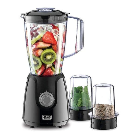 Black & Decker Electric Blender (400W, 1.5L) with 2 Grinding Mills