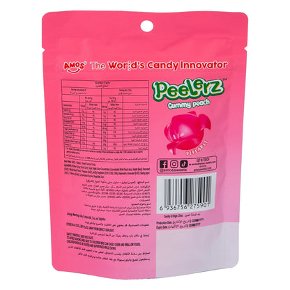 Amos Peelerz Peach Gummy Pouch (120g) – Peelable Vegan & Halal Candy