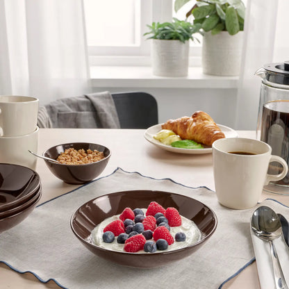 IKEA FÄRGKLAR Glossy Brown Deep Plate (23 cm)- 4Pcs