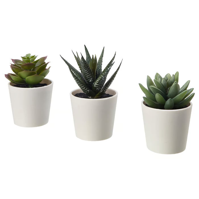 IKEA - Artificial potted plant with pot, indoor/outdoor Succulent, 2 ¼ " 3 pack