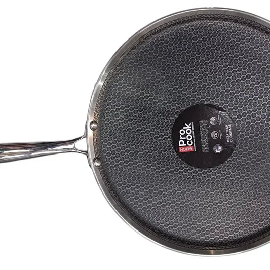 MILTON Pro Cook Triply Hexa Tech Stainless Steel Tawa (28 cm) – Non-Stick Honeycomb Induction Roti Pan