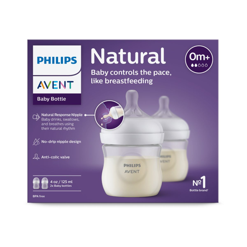 Pack of 2 , Avent starter feeder Comfort meets convenience with the Philips Avent Natural Response 125ml Bottle.