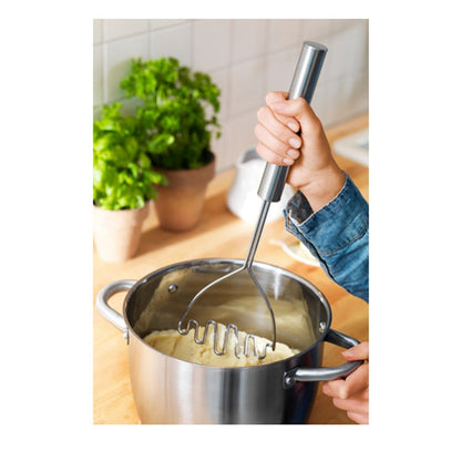 IKEA VARDAGEN Potato Masher (12", Stainless Steel & Beech Wood) – Traditional Heavy-Duty Food Masher
