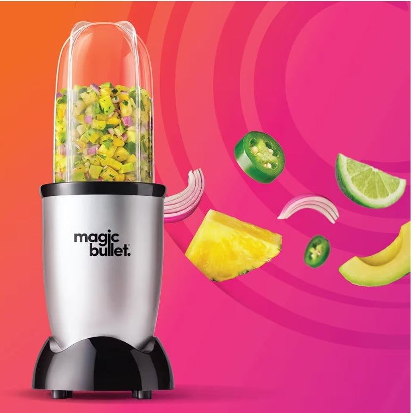 Magic Bullet, Multi-Function High-Speed Blender ,Black/Silver,4 Piece Set, MB4-0612