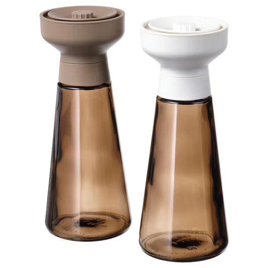IKEA HALVTOM Spice Mill (7 ½") – Glass & Brown Ceramic Salt and Pepper Grinder