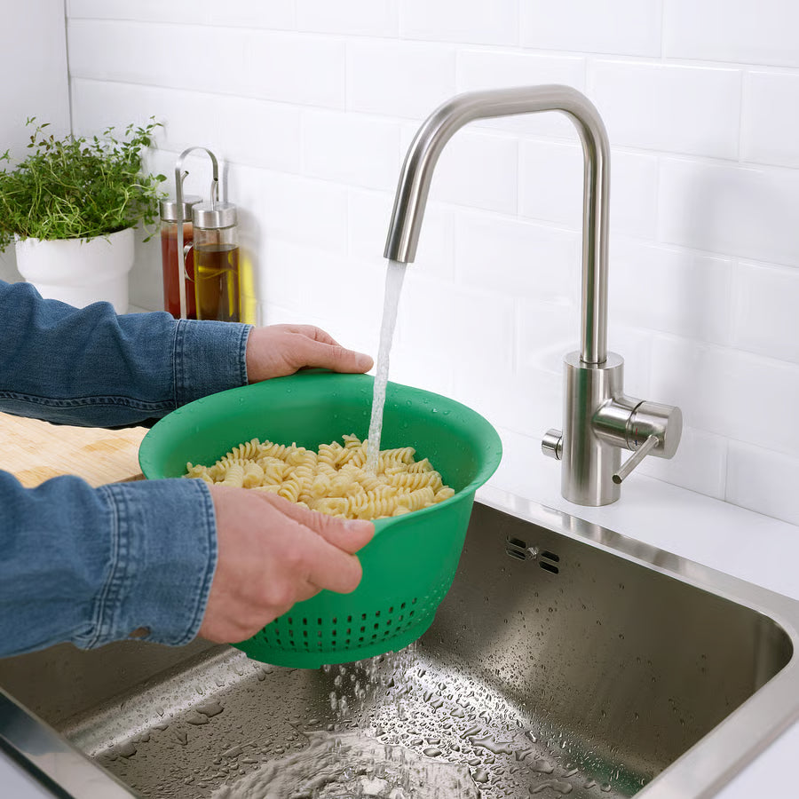 IKEA UPPFYLLD Green Colander – Durable Kitchen Strainer for Pasta, Vegetables & Berries