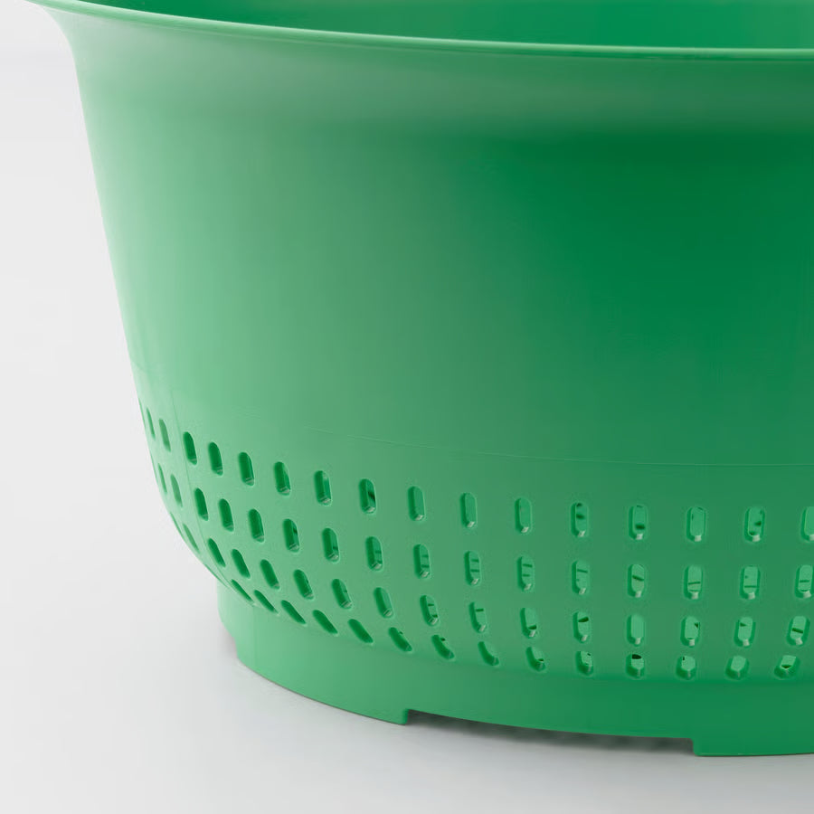 IKEA UPPFYLLD Green Colander – Durable Kitchen Strainer for Pasta, Vegetables & Berries