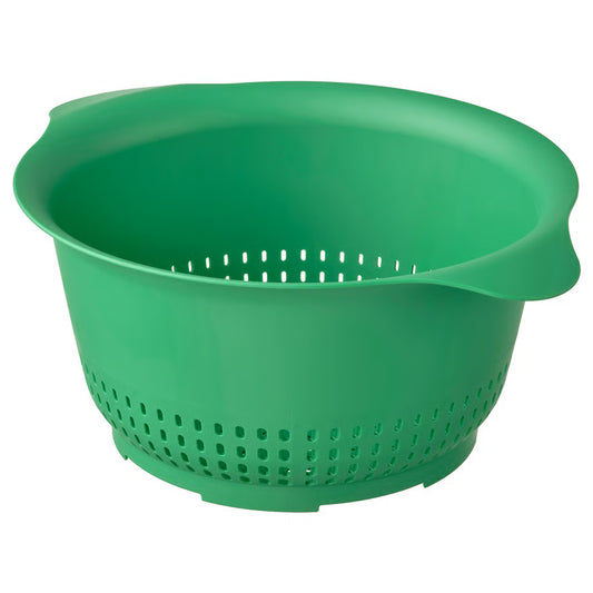 IKEA UPPFYLLD Green Colander – Durable Kitchen Strainer for Pasta, Vegetables & Berries