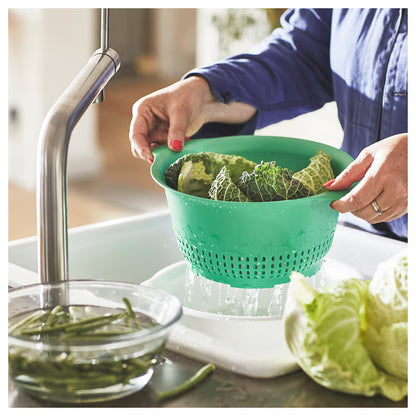 IKEA UPPFYLLD Green Colander – Durable Kitchen Strainer for Pasta, Vegetables & Berries